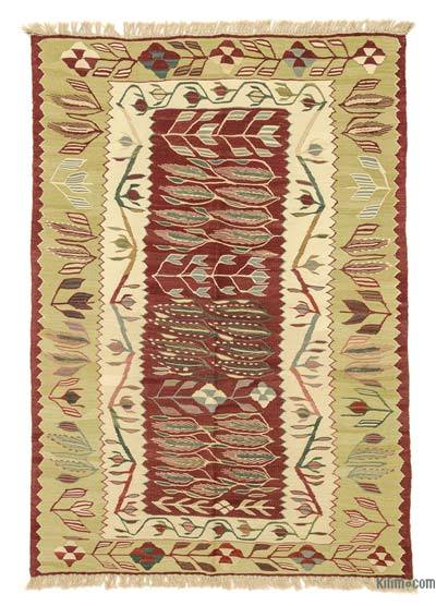 Kırmızı Yeni Kök Boya El Dokuma Kilim - 119 cm x 171 cm