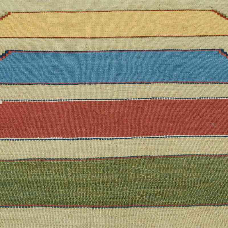 Green New Turkish Kilim Runner - K0020736