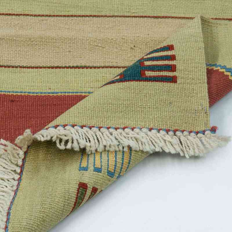 Green New Turkish Kilim Runner - K0020736