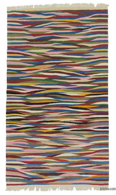 Çok Renkli Yeni Kök Boya El Dokuma Kilim - 104 cm x 184 cm