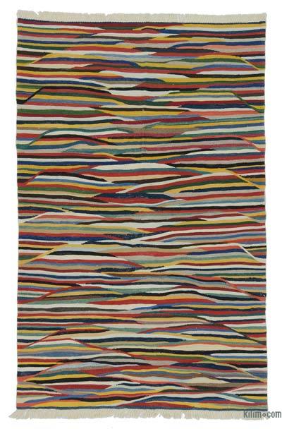 Çok Renkli Yeni Kök Boya El Dokuma Kilim - 118 cm x 184 cm