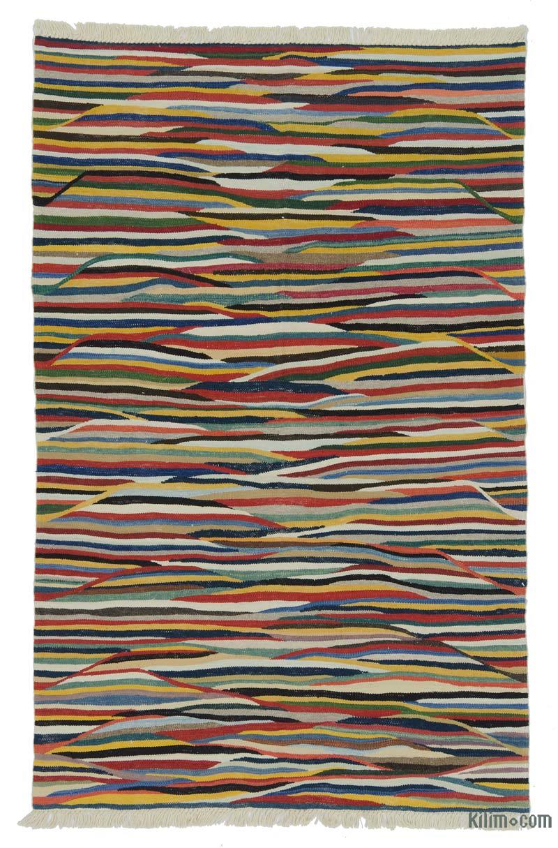 Çok Renkli Yeni Kök Boya El Dokuma Kilim - 118 cm x 184 cm - K0020742