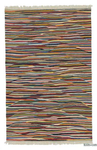 Multicolor Nueva Alfombra Turca Kilim - 121 cm x 187 cm