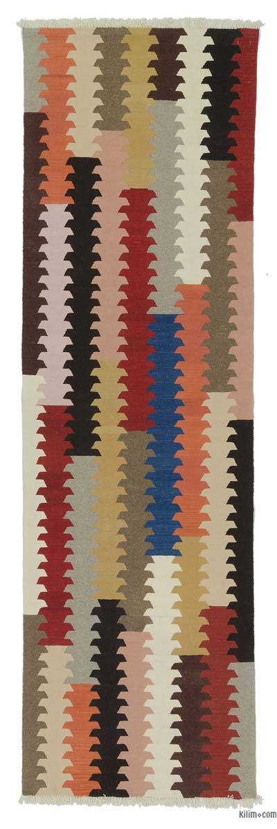Çok Renkli Yeni Kök Boya Yolluk Kilim - 92 cm x 308 cm