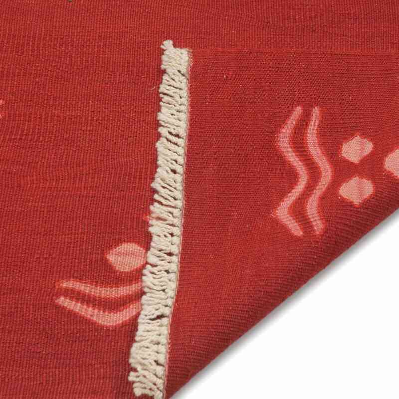Red New Handwoven Turkish Kilim Rug - K0020758