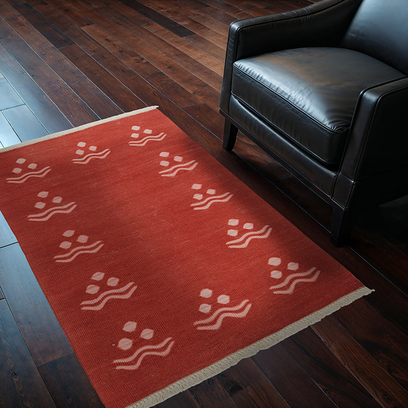 Red New Handwoven Turkish Kilim Rug - K0020758
