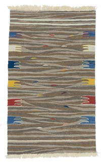 Kahverengi Yeni Kök Boya El Dokuma Kilim - 75 cm x 123 cm