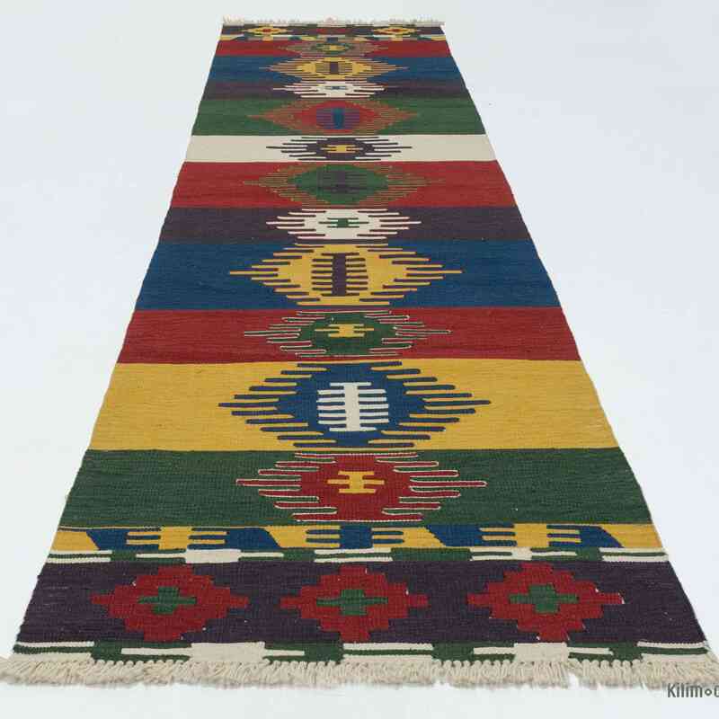 Çok Renkli Yeni Kök Boya Yolluk Kilim - 80 cm x 329 cm - K0020782