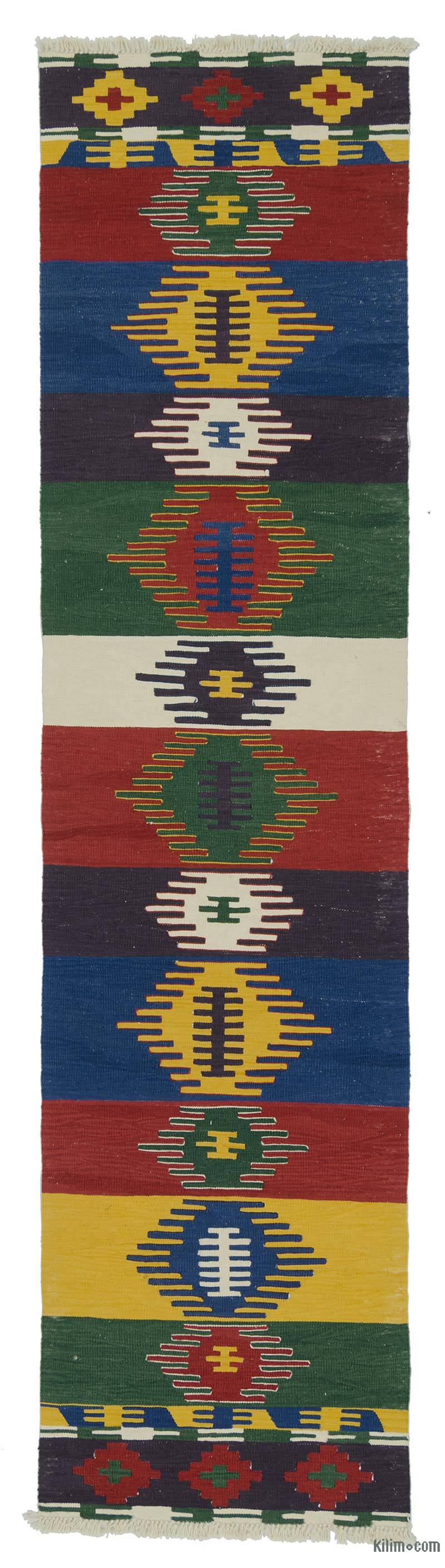 Çok Renkli Yeni Kök Boya Yolluk Kilim - 80 cm x 329 cm - K0020782