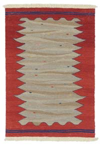 Kırmızı, Bej Yeni El Dokuma Kilim