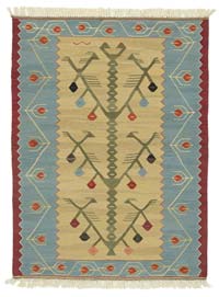 Blue, Beige New Handwoven Turkish Kilim Rug