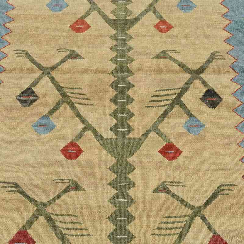Azul claro, Beige Nueva Alfombra Turca Kilim - K0020787
