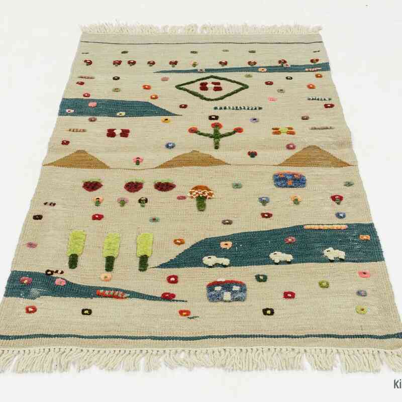 Bej Yeni El Dokuma Kilim - K0020791