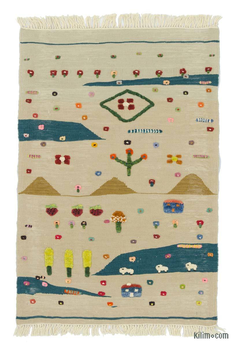 Bej Yeni El Dokuma Kilim - K0020791