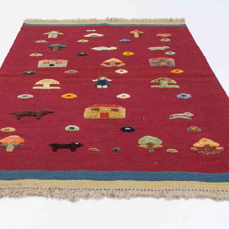 Rojo Nueva Alfombra Turca Kilim - K0020794