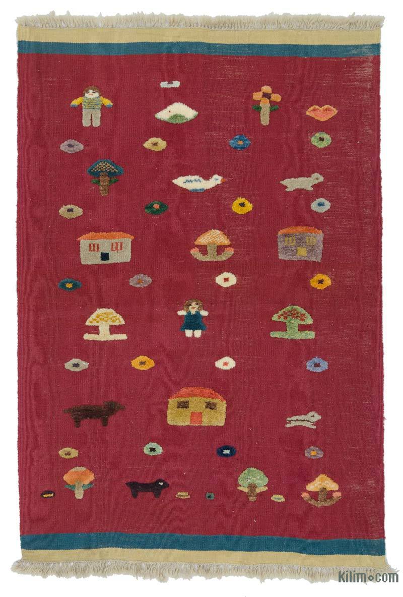 Rojo Nueva Alfombra Turca Kilim - K0020794
