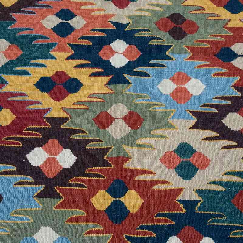 Multicolor, Blue New Handwoven Turkish Kilim Rug - K0020803