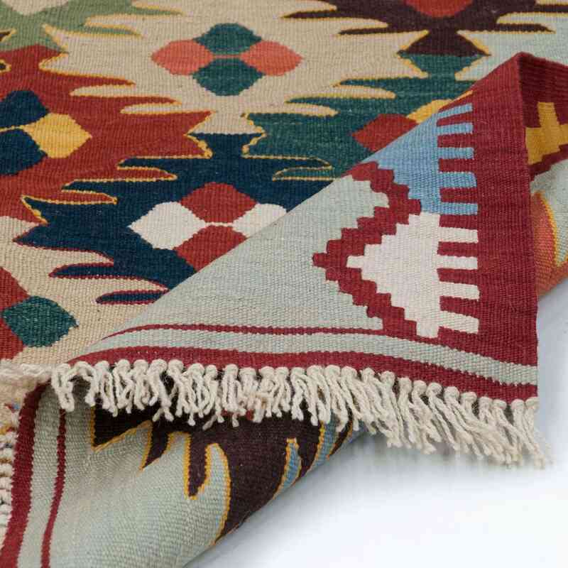Multicolor, Blue New Handwoven Turkish Kilim Rug - K0020803