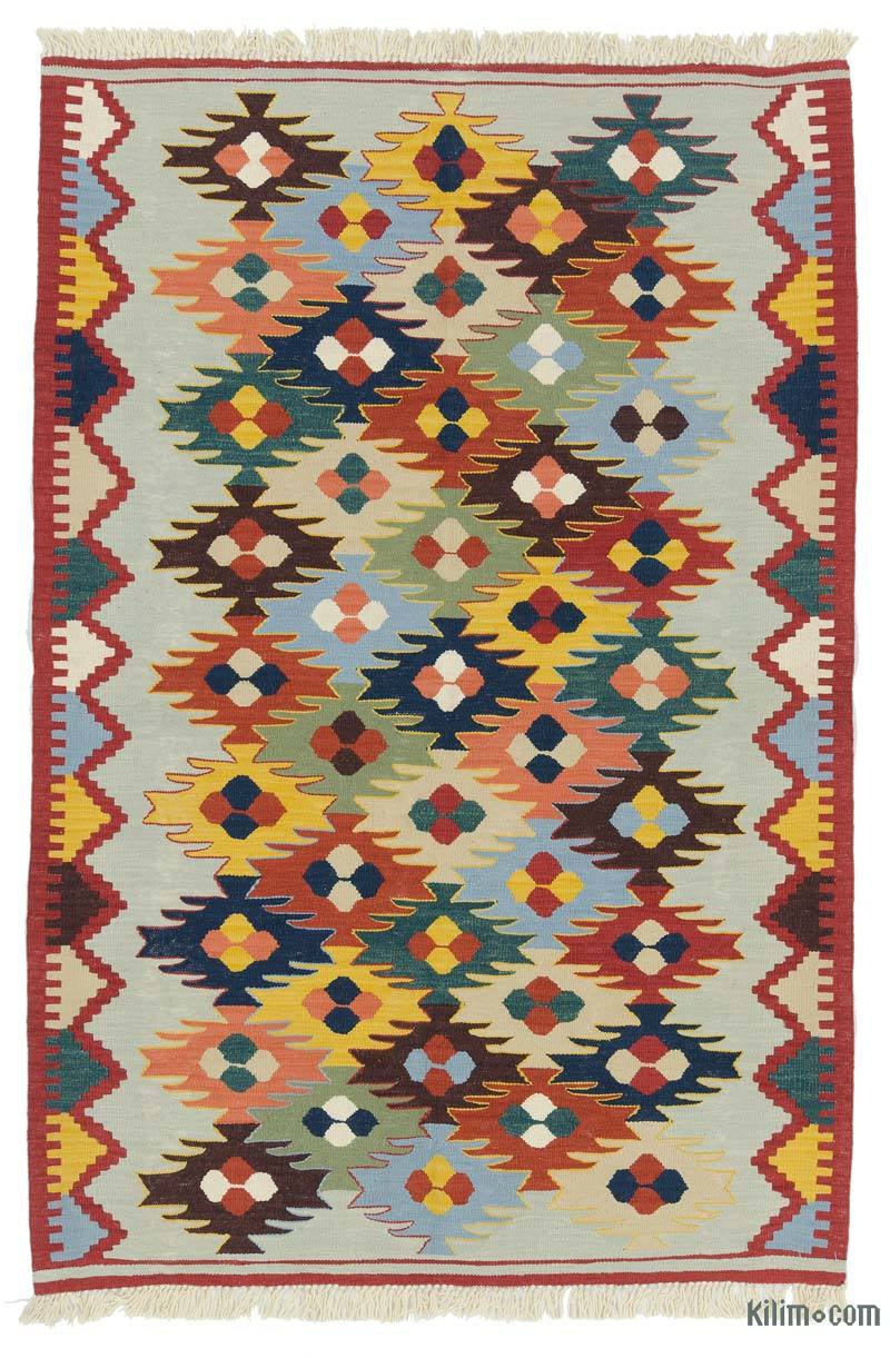 Multicolor, Blue New Handwoven Turkish Kilim Rug - K0020803