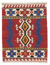 Rojo Nueva Alfombra Turca Kilim - 119 cm x 150 cm