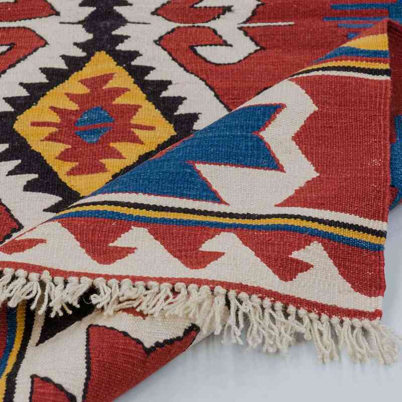 Kırmızı Yeni Kök Boya El Dokuma Kilim - 119 cm x 150 cm - K0020809