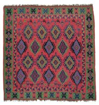 Antique Bulgarian Kilim Rug - 9' 8" x 9' 9" (116" x 117")