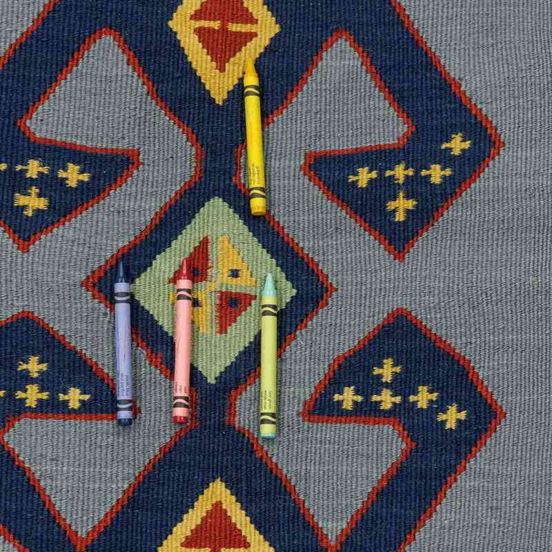Amarillo Nueva Alfombra Turca Kilim - 168 cm x 211 cm - K0021054