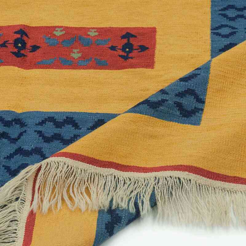 K0021060 Blue, Yellow New Turkish Kilim Rug