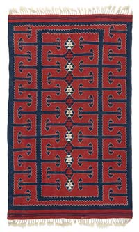 Rojo Nueva Alfombra Turca Kilim - 121 cm x 201 cm