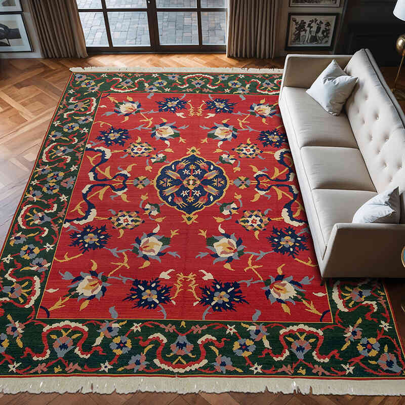 Kırmızı Yeni Kök Boya El Dokuma Kilim - 300 cm x 395 cm - K0021071