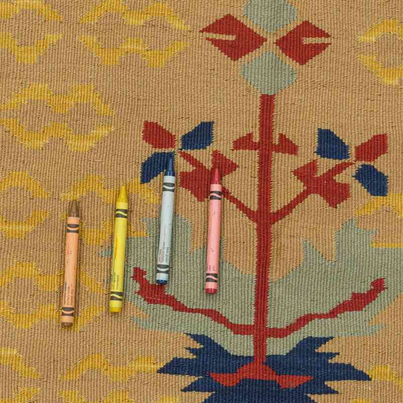 Yellow New Turkish Kilim Rug - 4' 11" x 6' 9" (59" x 81") - K0021084