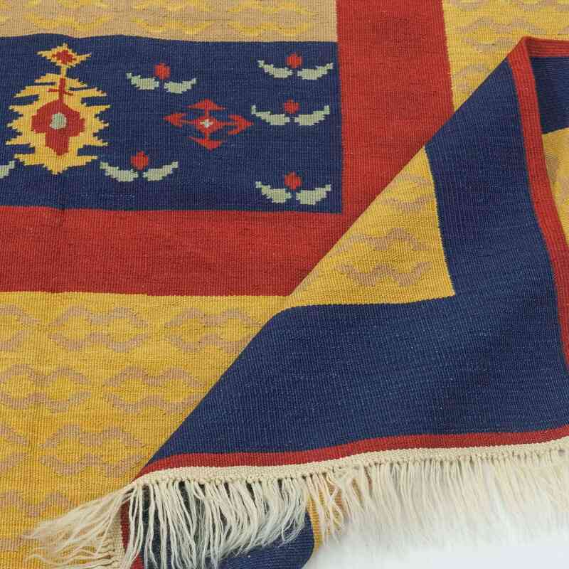 Yellow New Turkish Kilim Rug - 4' 11" x 6' 9" (59" x 81") - K0021084