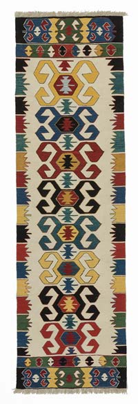 Çok Renkli Yeni Kök Boya Yolluk Kilim - 81 cm x 284 cm