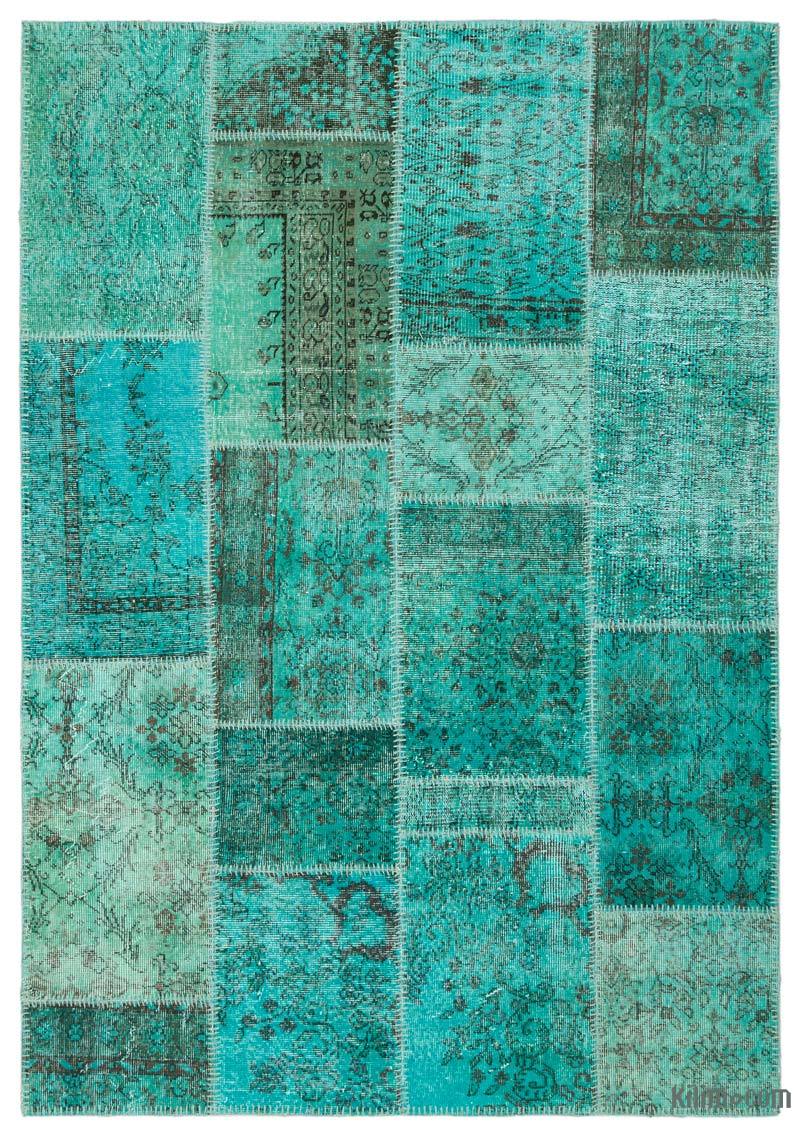 Alfombra De Retazos Turca Sobre-teñida - 162 cm x 232 cm - K0021739