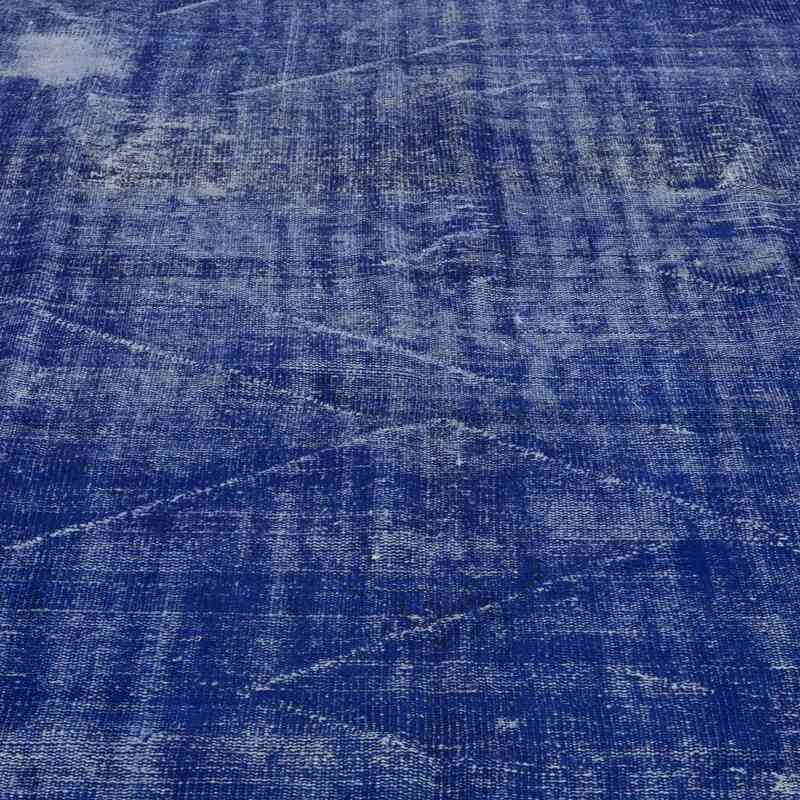 Blue Over-dyed Turkish Vintage Rug - 6' 7" x 9' 9" (79 in. x 117 in.) - K0025322