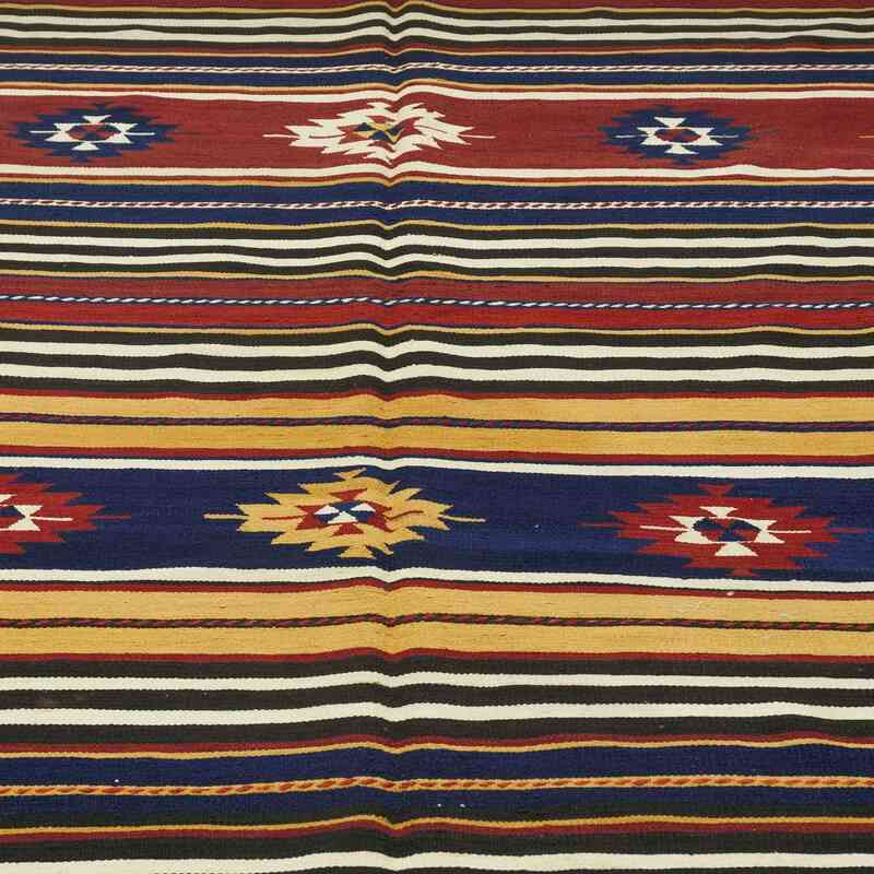 Multicolor Alfombra Vintage Manastir Kilim - 194 cm x 230 cm - K0027282
