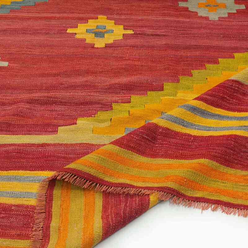 Red Vintage Mihalic Kilim Rug - 8' 8" x 9' 10" (104 in. x 118 in.) - K0027289