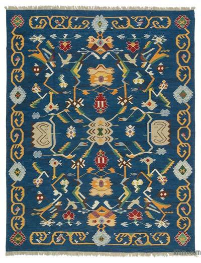 Lacivert Yeni Kök Boya El Dokuma Kilim