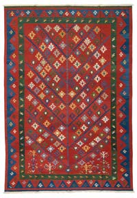 Red New Handwoven Turkish Kilim Rug - 8'  x 11' 7" (96" x 139")
