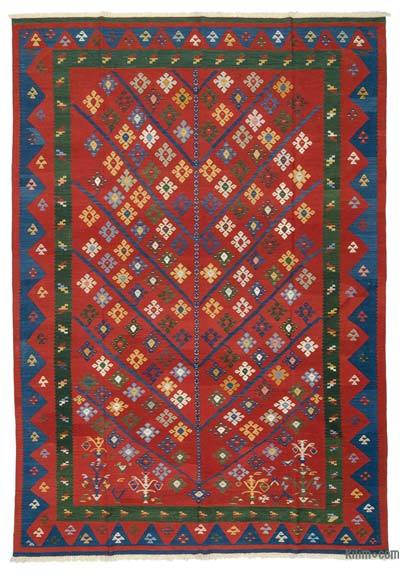 Kırmızı Yeni Kök Boya El Dokuma Kilim - 243 cm x 354 cm