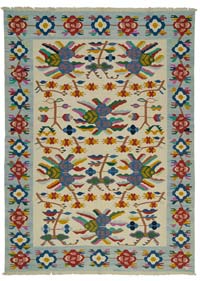 Blue, Beige New Handwoven Turkish Kilim Rug