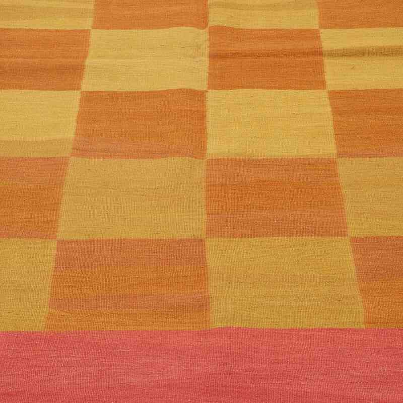 Sarı, Kırmızı Yeni Kök Boya El Dokuma Kilim - 151 cm x 205 cm - K0027678