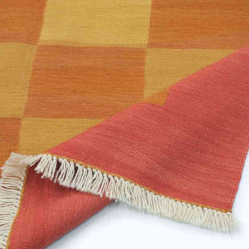 Sarı, Kırmızı Yeni Kök Boya El Dokuma Kilim - 151 cm x 205 cm - K0027678