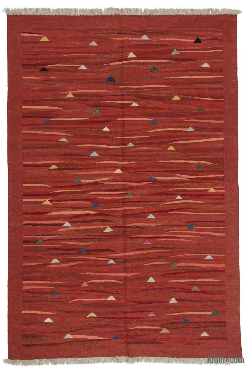 Rojo Nueva Alfombra Turca Kilim - K0027682
