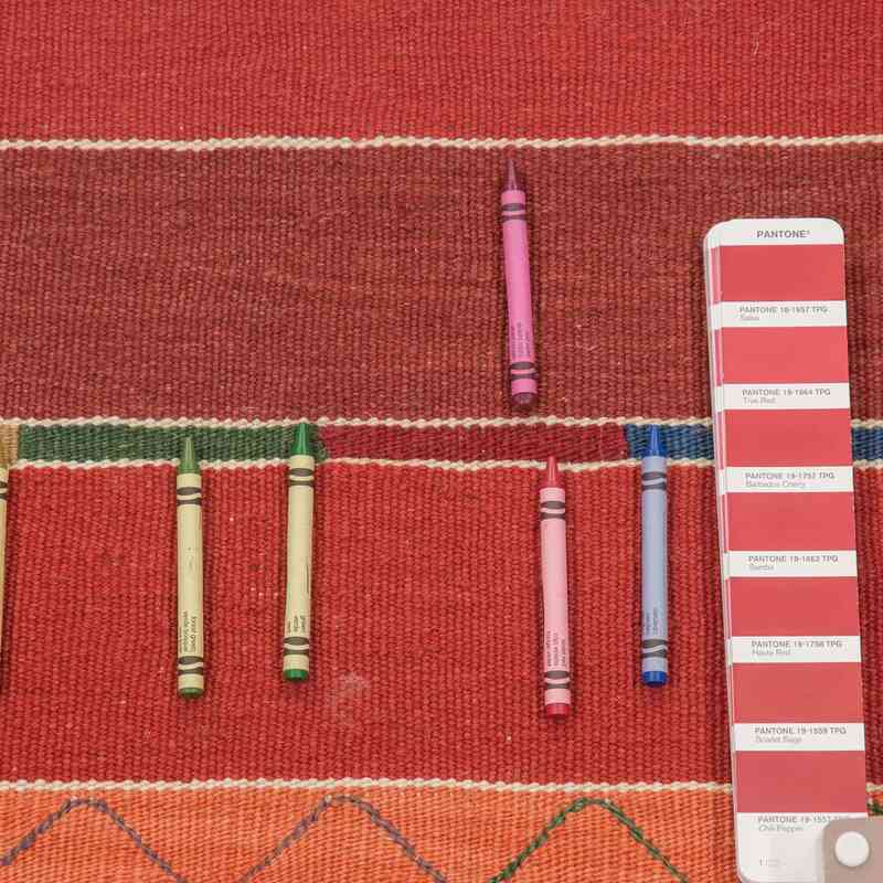 Rojo Nuevo Kilim Turco De Pasillo - K0027686