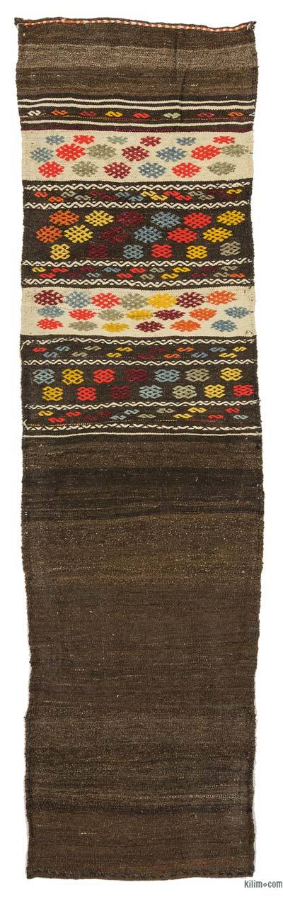 Kahverengi Anadolu Yolluk Kilim - 64 cm x 230 cm