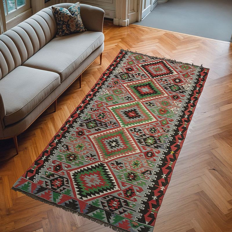 Çok Renkli Eşme Kilimi - 161 cm x 316 cm - K0027720