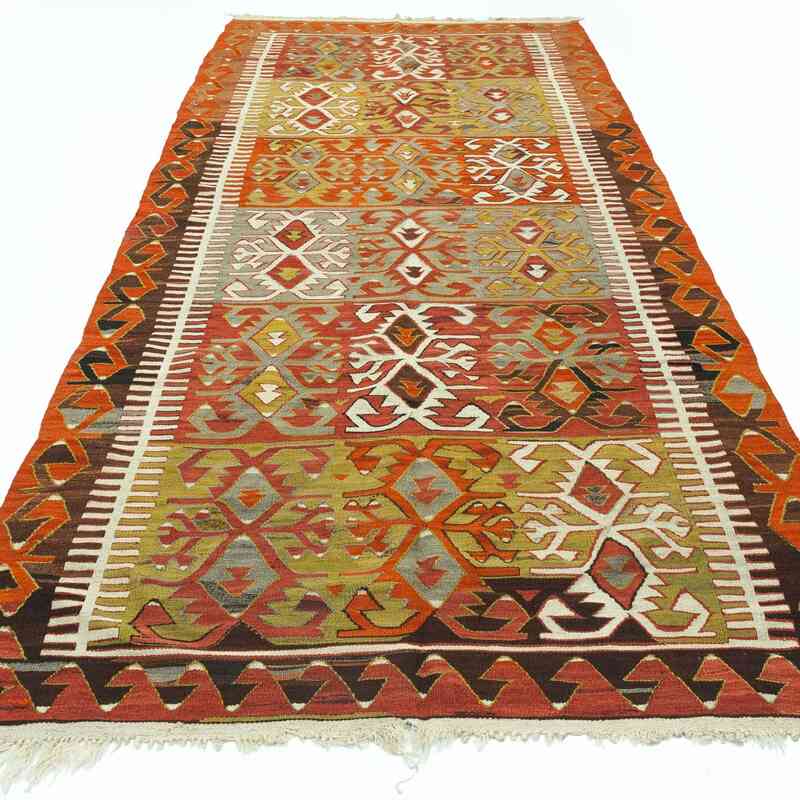 Multicolor Vintage Konya Kilim Rug - 4' 8" x 10' 10" (56 in. x 130 in.) - K0027729