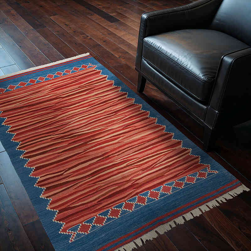 New Handwoven Turkish Kilim Rug - K0027786