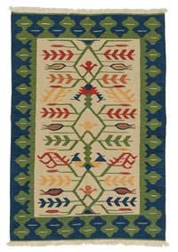 New Handwoven Turkish Kilim Rug - 4' 1" x 6' 1" (49" x 73")